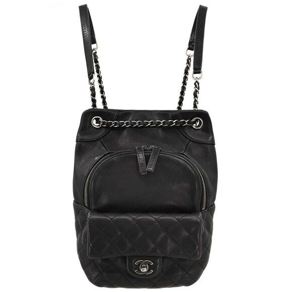 Chanel Black Lambskin Backpack - Picture 1 of 10